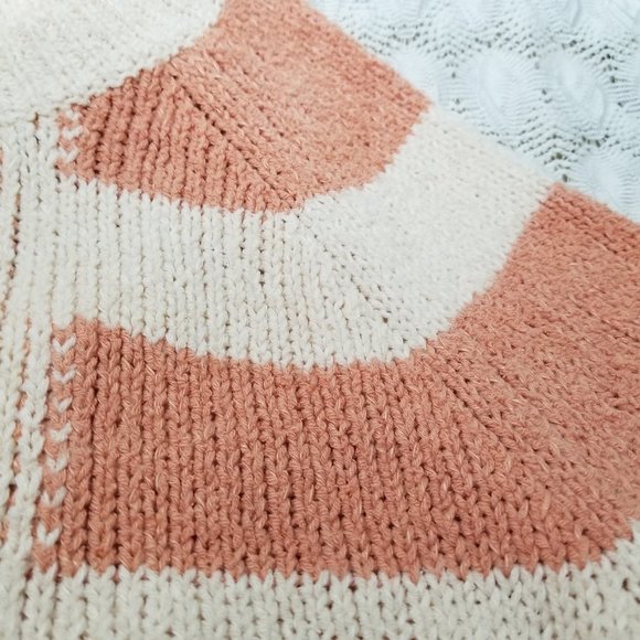 J Crew mixed stripe sweater ivory peach size S - Picture 4 of 8